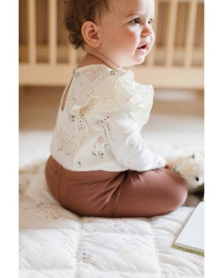 Unisex Flower Patch Flutter One Piece Bodysuit - Baby