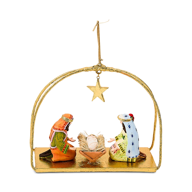 Mackenzie-childs Patience Brewster Nativity Holy Family Ornament In Multi