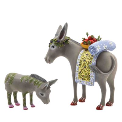 Patience Brewster Nativity Mother & Baby Donkey Figures, Set of 2