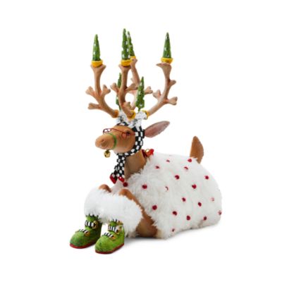 Patience Brewster Dash Away Sitting Blitzen Reindeer Figure