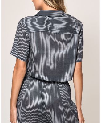 Le Boy Cotton/Silk Short Sleeve Cropped Shirt