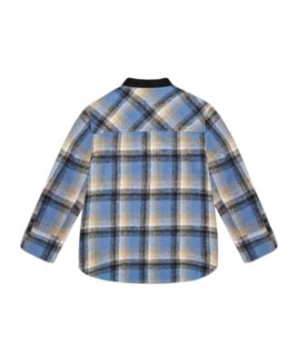 Boys' Long Sleeve Brushed Plaid Button Down Shirt - Little Kid