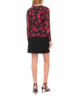 Floral Mesh Long Sleeve Top