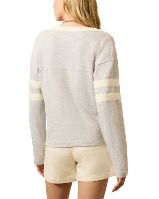 Slub Varsity V Neck Top