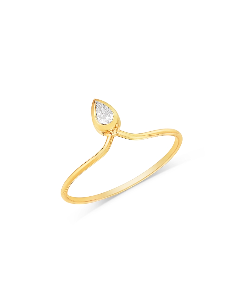 Zoe Chicco 14K Yellow Gold Pear Diamonds Bezel Crown Ring