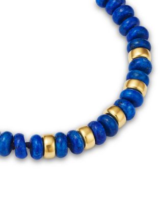 14K Yellow Gold Lapis Rondelle Bead Bracelet