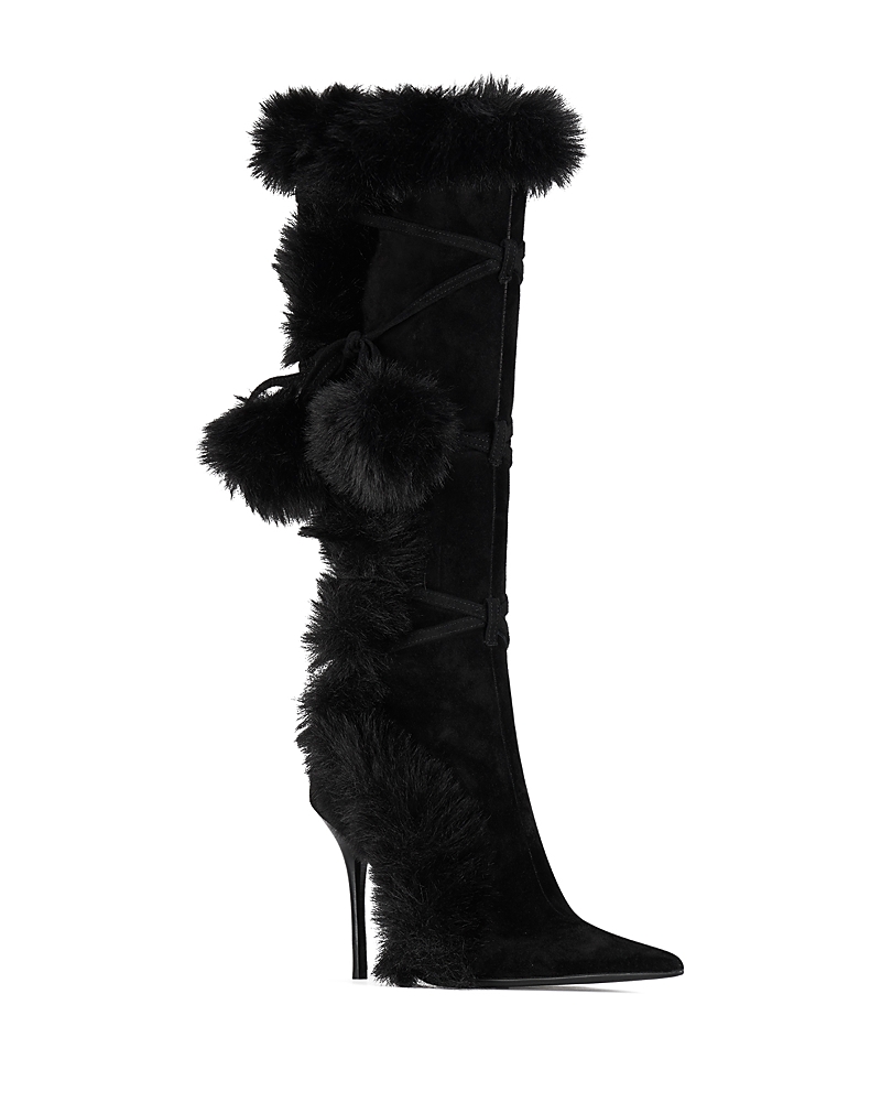 Jeffrey Campbell Women's Chilly Faux Fur Boots In Black