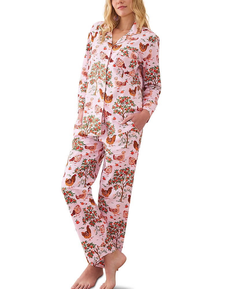 Print Fresh Hen House Long Pajama Set