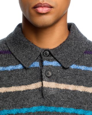 Wool Blend Sleeve Polo Sweater