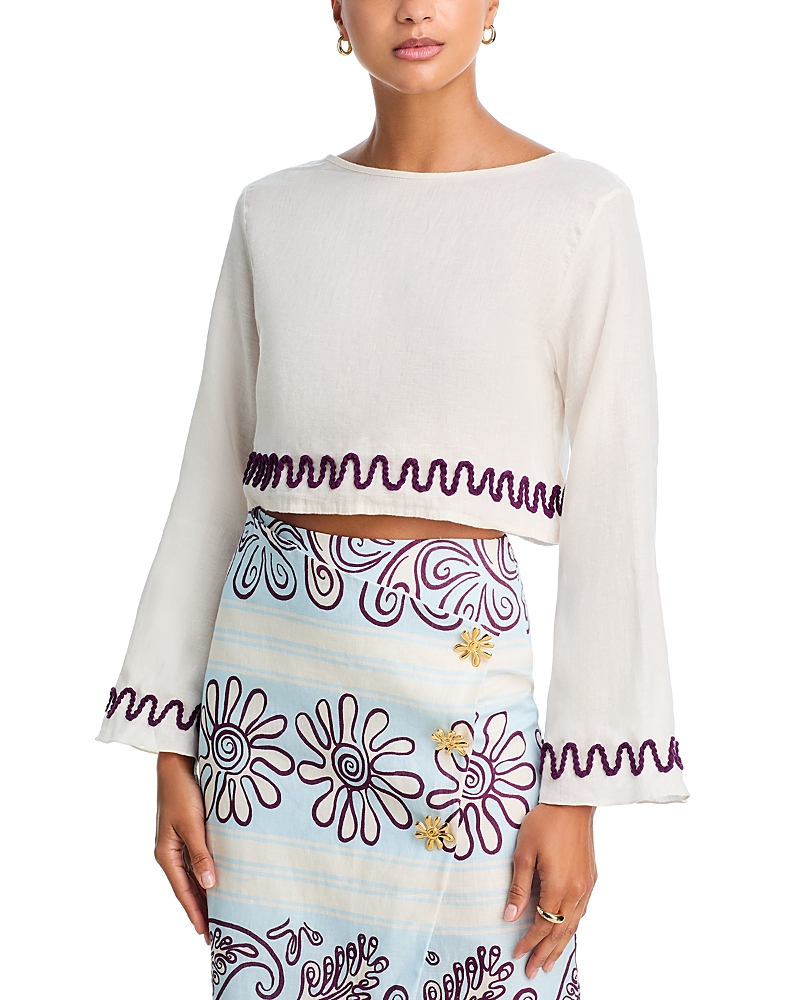 Cala De La Cruz Clavel Cropped Top In White