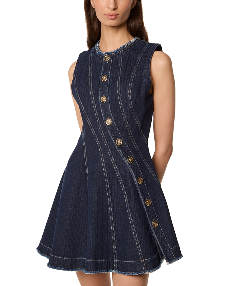 Tresse Roya Denim Mini Dress In Blue