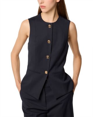 Fitted Sleeveless Blazer