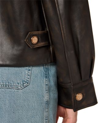 Double Breasted Leather Jacket