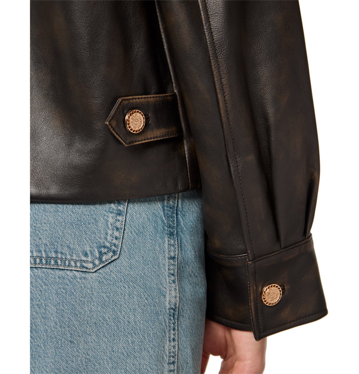 Double Breasted Leather Jacket