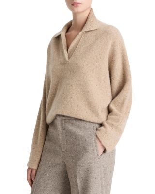 Donegal Dolman Polo Collar Cashmere Sweater