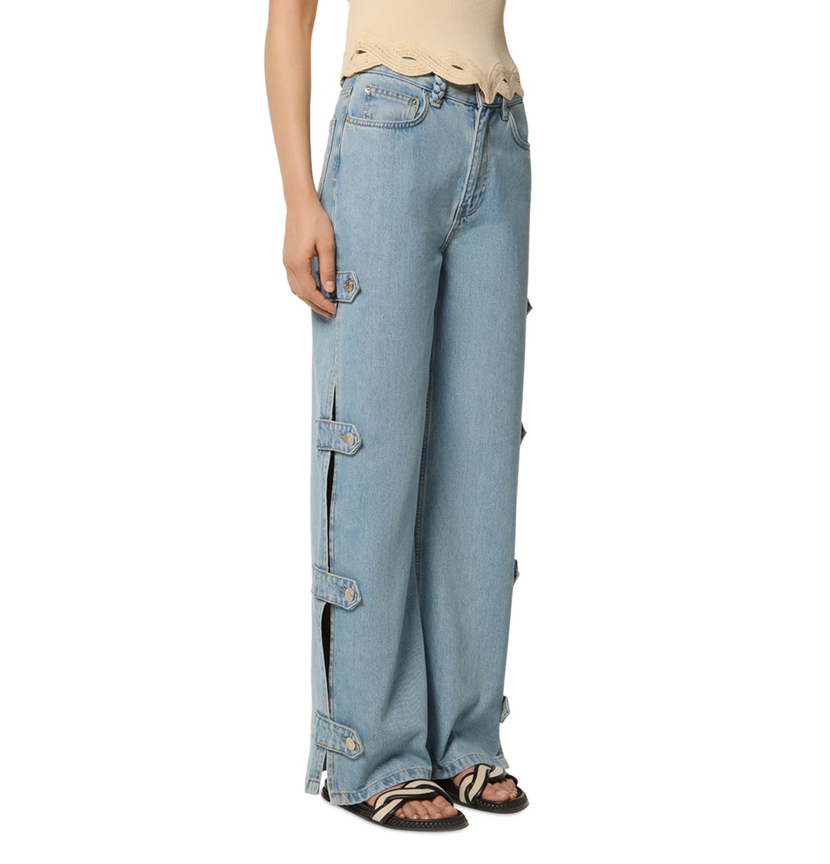 Pouzos Wide Leg Jeans in Light Blue