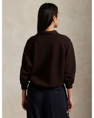 Polo Collar Fleece Pullover Sweatshirt