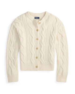 Cable Knit Wool Cashmere Cardigan Sweater