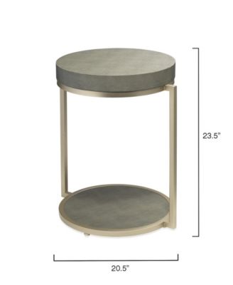 Chester Faux Leather Shagreen Round Side Table