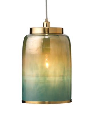 Vapor Aqua Metallic Glass 1 Light Pendant