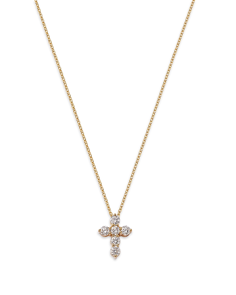 Bloomingdale's Fine Collection Diamond Cross Pendant Necklace in 14K Gold, 0.5 tcw · OS