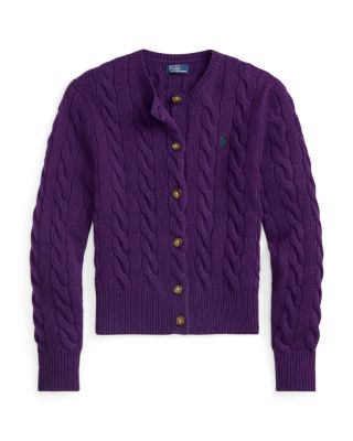 Cable Knit Wool Cashmere Cardigan