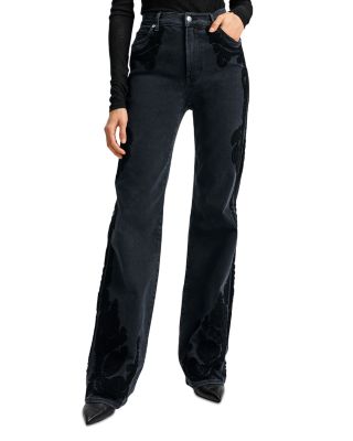 Crosbie High Rise Wide Leg Jeans in Washed Onyx
