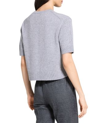 Cashmere Cropped Short Sleeve Sweater