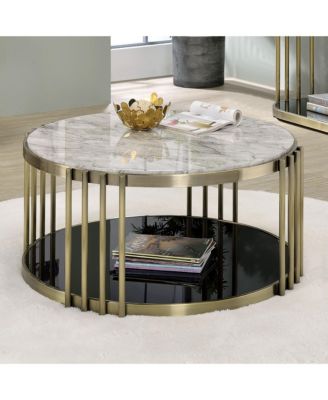 Athens Steel Frame 3-Piece Coffee Table Set with Open Shelf