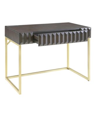 Prelli Steel Base 1-Drawer Writing Desk with USB Port and Outlet