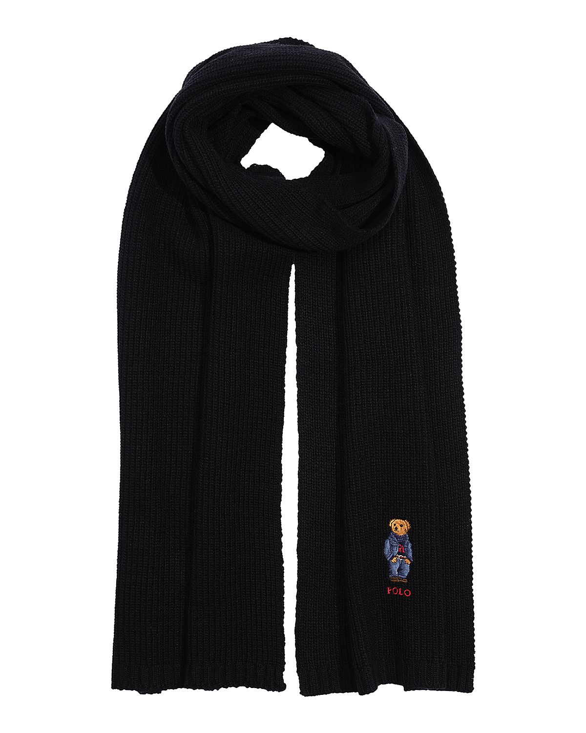 Polo Ralph Lauren Solid Denim Bear Scarf