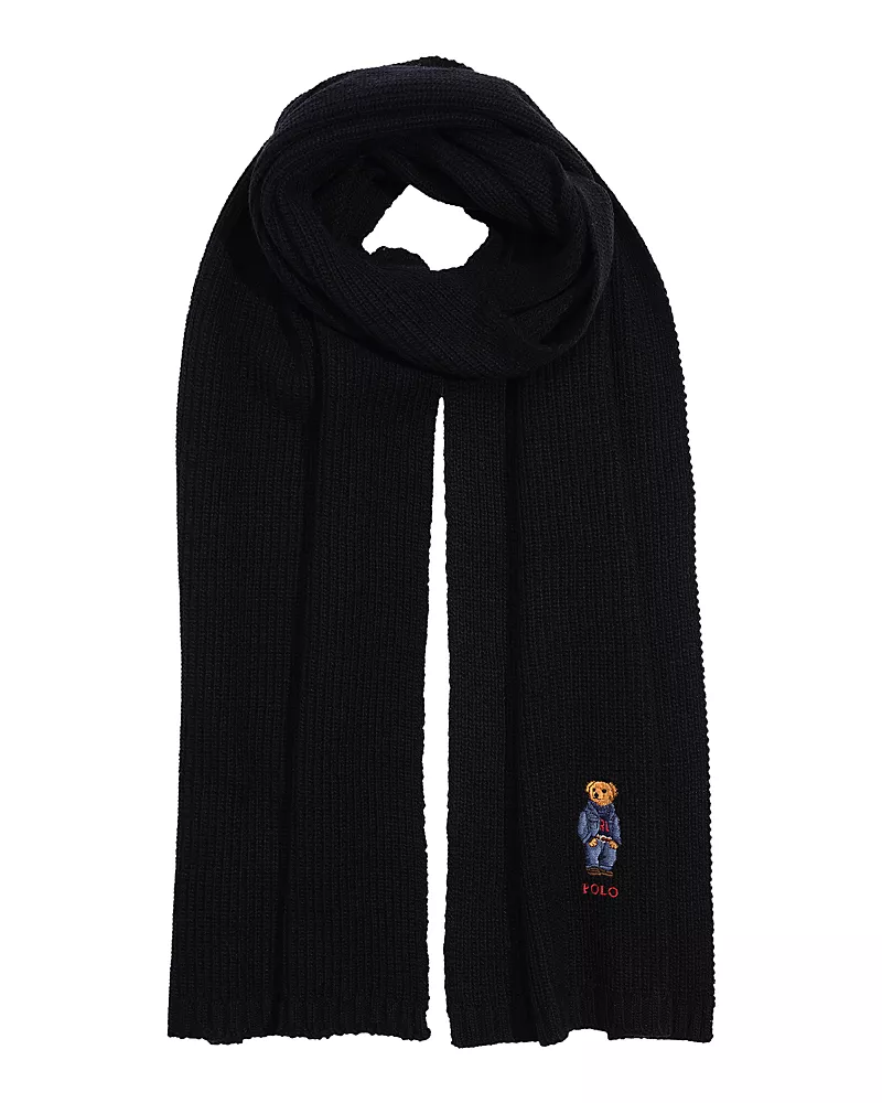 Polo Ralph Lauren Solid Denim Bear Scarf