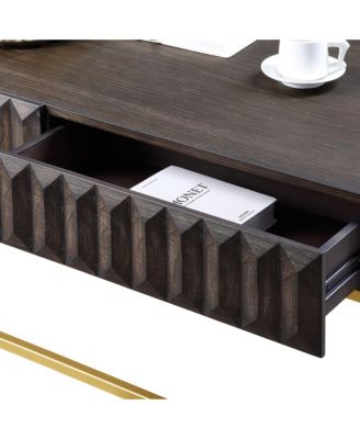 Wisha 48" Metal Frame 2-Drawer Coffee Table