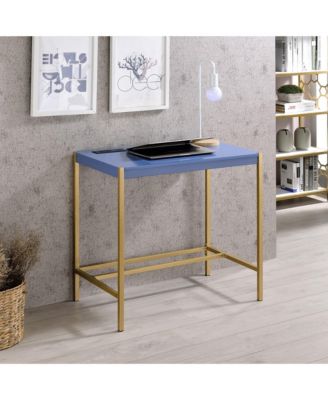 Cuyler Steel Base Writing Desk with USBs and Outlets