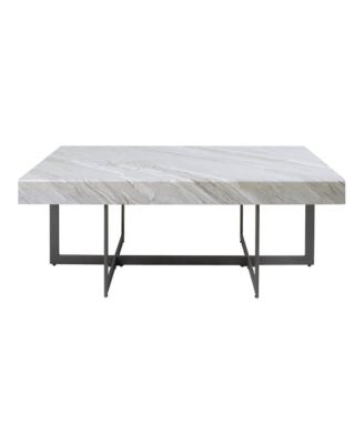 Martine 47" Faux Marble Top 2-Drawer Coffee Table