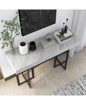 Martine 47" Faux Marble Top 1-Drawer Sofa Table