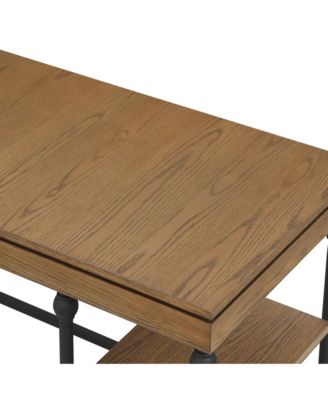 Hudson Steel L-Shape Corner Desk with USBs and Outlets