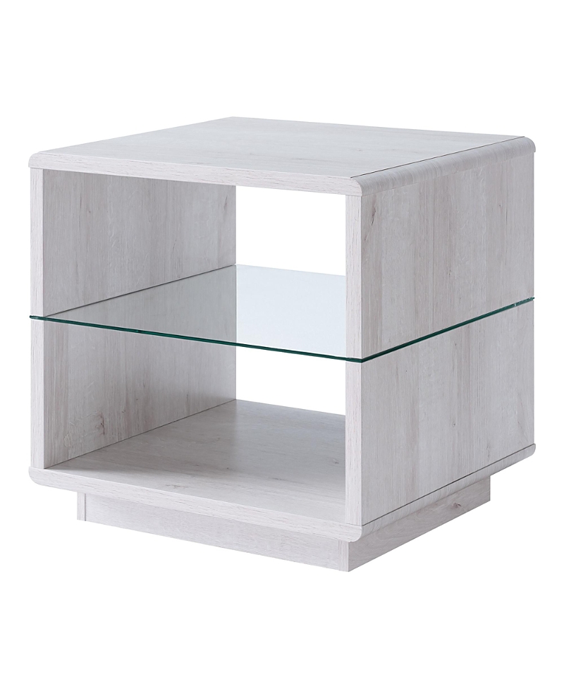 Furniture Of America Erlin 22 Glass Shelf End Table In Gray