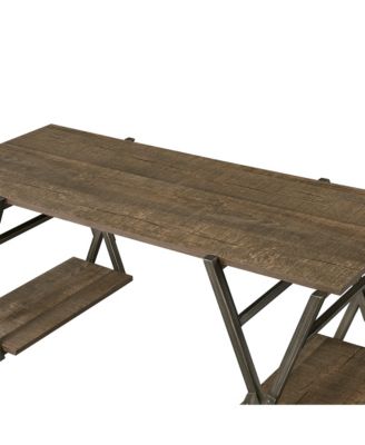 Reyn Steel Base 2-Shelf Writing Desk