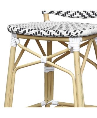 Colfer Aluminum and PE Wicker Patio Bar Chairs, Set of 2