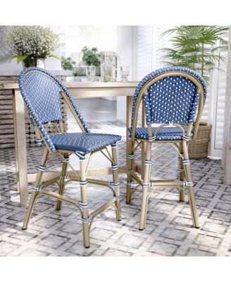 Tricke Aluminum and PE Wicker Patio Counter Height Chairs, Set of 2