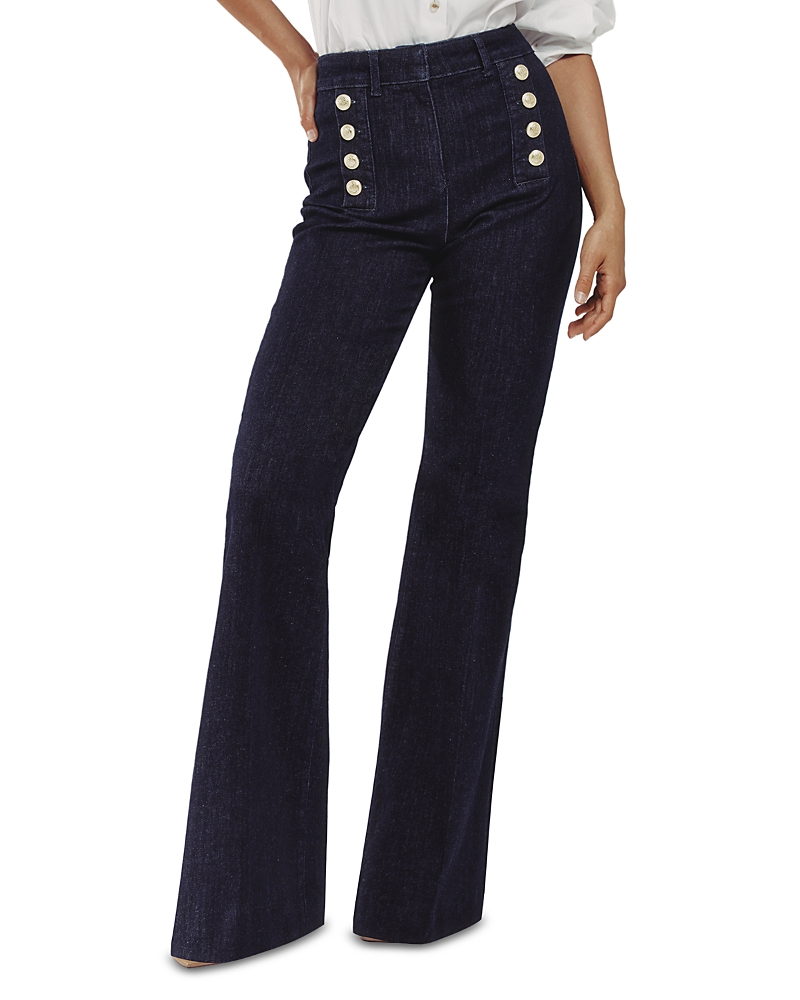 Reiss Petites Athena Flared Leg Jeans In Dark Blue
