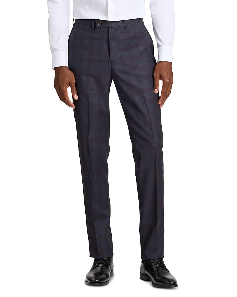 Ted Baker Wright Plaid Modern Fit Suit Pants In Blue