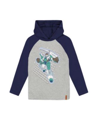 Deux par Boys' Organic Cotton Jersey Hooded Raglan Sleeve Sweatshirt - Little Kid, Big Kid