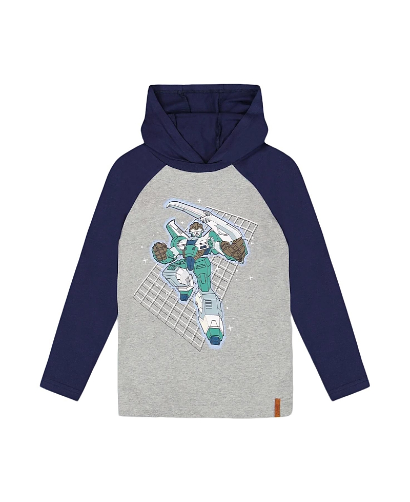 Deux par Boys' Organic Cotton Jersey Hooded Raglan Sleeve Sweatshirt - Little Kid, Big Kid