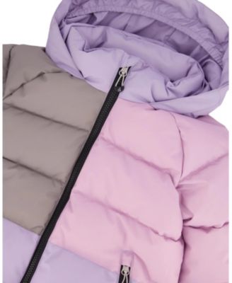 Girls' Colorblocked Puffy Winter Coat - Little Kid