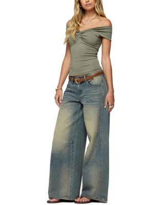 Twisted Front Off Shoulder Top