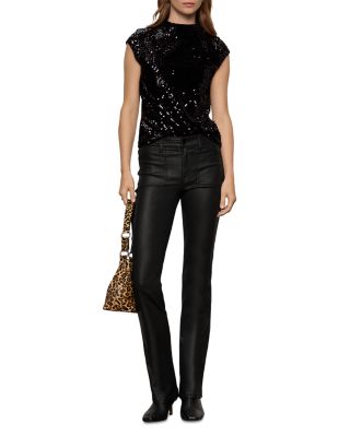Funnel Neck Sequin Top