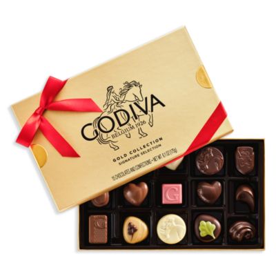 Holiday Assorted Chocolate Gold Gift Box, 15 Piece