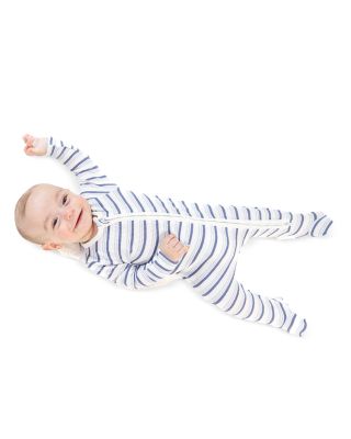 Boys' Striped 2 Way Zipper Footie - Baby